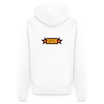 Allemagne 2026 - Veste à capuche bio Premium Unisexe - blanc - Dos - Thijin (182cm)