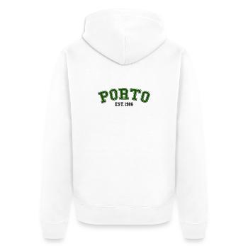 Porto Fondé en 1986 - Veste à capuche bio Premium Unisexe - blanc - Dos - Thijin (182cm)