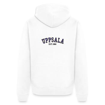 Uppsala Est. 1986 - Unisex Premium Organic Zip Hoodie - white - Back - Thijin (182cm)