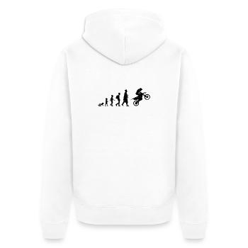 Cycle de vie du motocross - Veste à capuche bio Premium Unisexe - blanc - Dos - Thijin (182cm)
