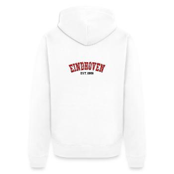 Eindhoven fondée en 2006 - Veste à capuche bio Premium Unisexe - blanc - Dos - Thijin (182cm)