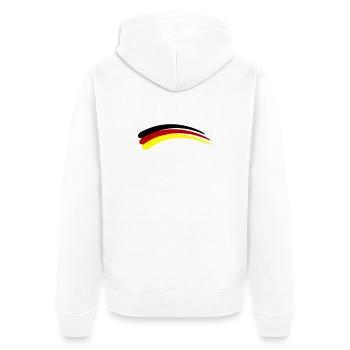 Deutschland Fahne Linie - Unisex Premium Bio Zip Hoodie - Weiß - Hinten - Thijin (182cm)