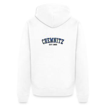 Chemnitz Fondée en 2006 - Veste à capuche bio Premium Unisexe - blanc - Dos - Thijin (182cm)
