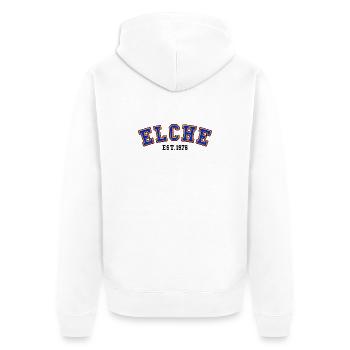 Elche Est. 1976 - Unisex Premium Organic Zip Hoodie - white - Back - Thijin (182cm)
