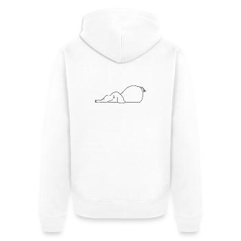 Elefant beim Chillen im Wasser - Unisex Premium Bio Zip Hoodie - Weiß - Hinten - Thijin (182cm)
