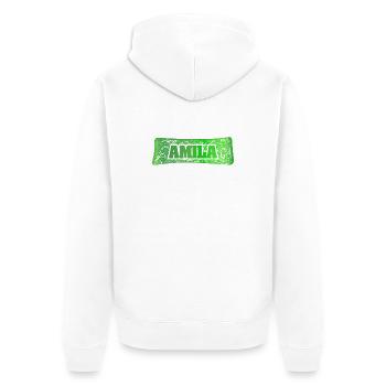 Frau Amila - Unisex Premium Bio Zip Hoodie - Weiß - Hinten - Thijin (182cm)