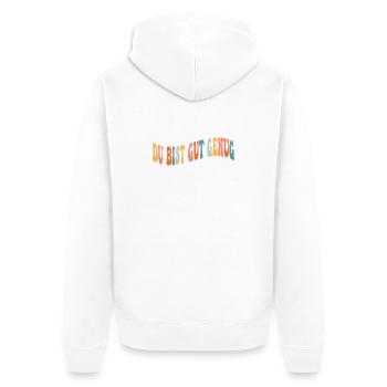 Tu es assez bon Citation de mème Retro Groovy - Veste à capuche bio Premium Unisexe - blanc - Dos - Thijin (182cm)