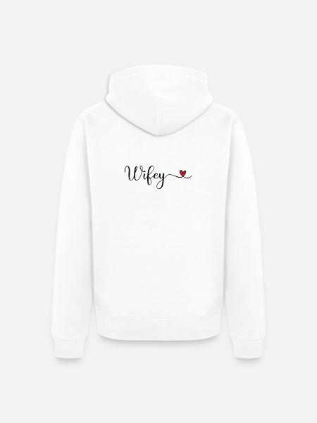 Wifey Heart - Unisex Premium Bio Zip Hoodie - Weiß