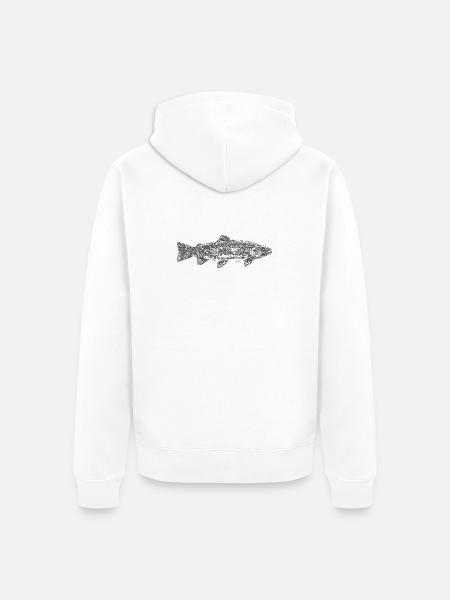 Forelle - Unisex Premium Bio Zip Hoodie - Weiß