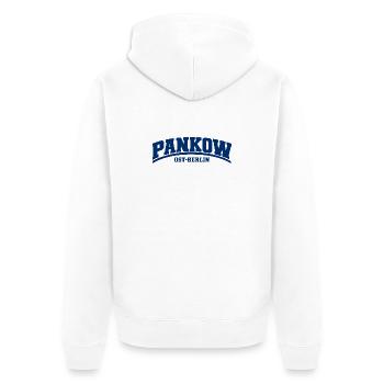 Pankow - Ost-Berlin - Bezirk - Deutschland - Unisex Premium Bio Zip Hoodie - Weiß - Hinten - Thijin (182cm)