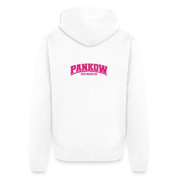 Pankow - Ost-Berlin - Bezirk - Deutschland - Unisex Premium Bio Zip Hoodie - Weiß - Hinten - Thijin (182cm)