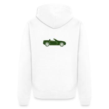 Auto Cabrio Silhouette - Unisex Premium Bio Zip Hoodie - Weiß - Hinten - Thijin (182cm)