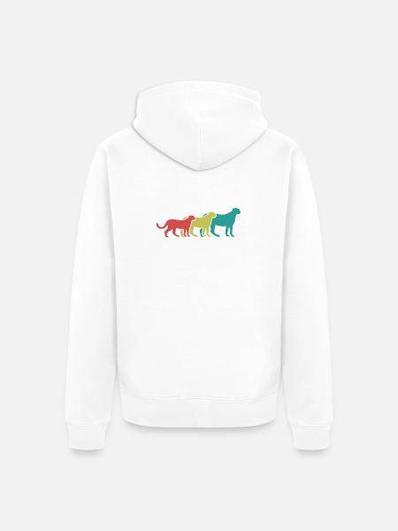 Geparden Trio Retro Style - Unisex Premium Bio Zip Hoodie - Weiß