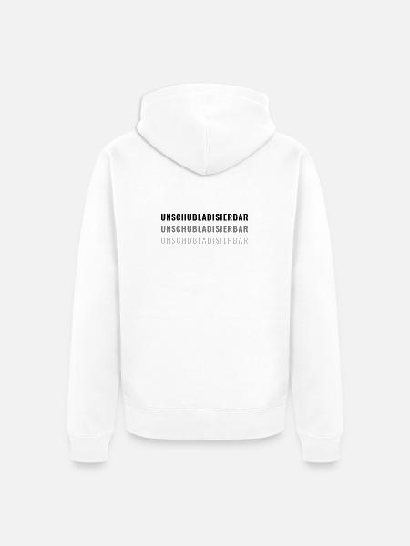 UNSCHUBLADISIERBAR Aussergewöhnlich Eigenart - Unisex Premium Bio Zip Hoodie - Weiß