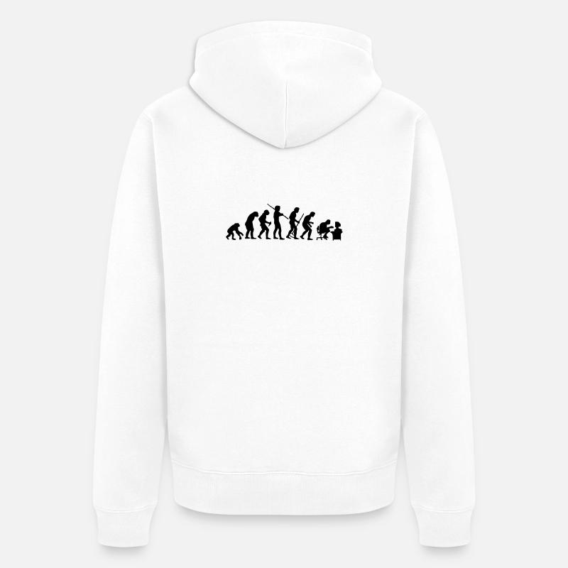 Évolution - Veste à capuche bio Premium Unisexe - blanc