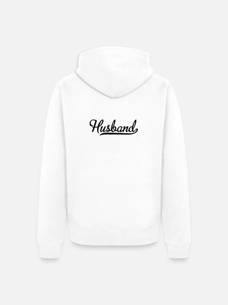 6061912 119088854 husband - Unisex Premium Organic Zip Hoodie - white