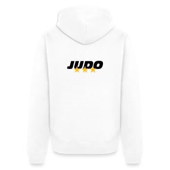[ Judo ] - Unisex Premium Organic Zip Hoodie - white - Back - Thijin (182cm)