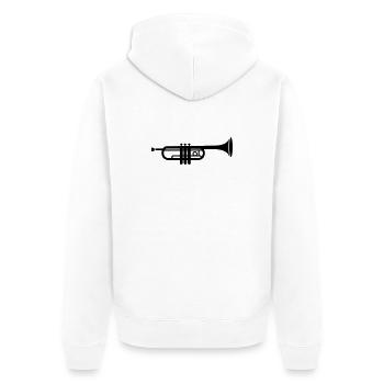 Une trompette - Veste à capuche bio Premium Unisexe - blanc - Dos - Thijin (182cm)