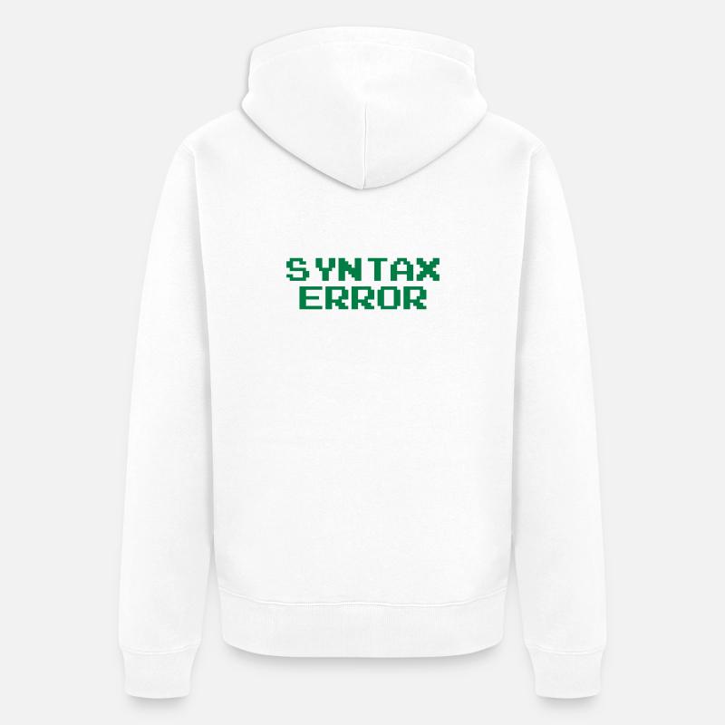 Syntax Error - Unisex Premium Bio Zip Hoodie - Weiß
