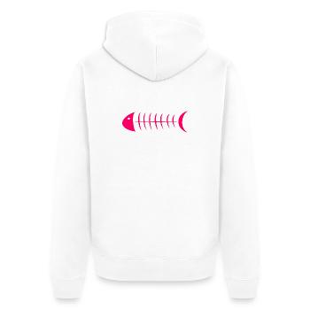 SARDINE. POISSON. POISSON D'AVRIL. PÂQUES. MER - Veste à capuche bio Premium Unisexe - blanc - Dos - Thijin (182cm)