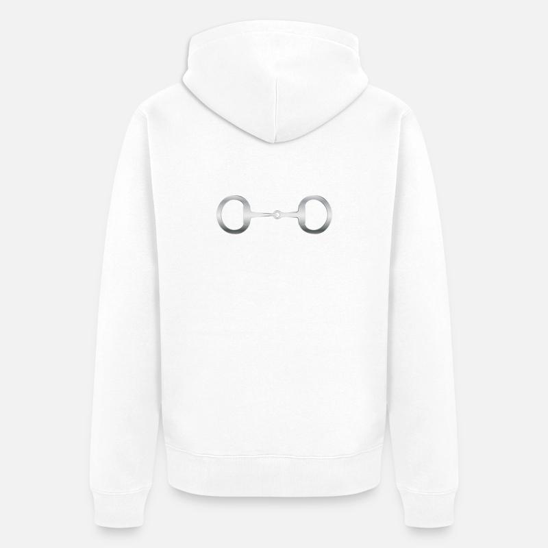 Mors de cheval - Veste à capuche bio Premium Unisexe - blanc