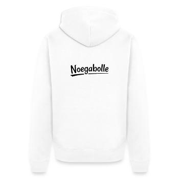 Noegabolle - Antwerpener Dialekt - Unisex Premium Bio Zip Hoodie - Weiß - Hinten - Thijin (182cm)
