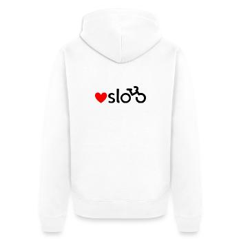 Oslo Fahrrad-Liebesaufkleber (schwarz) - Unisex Premium Bio Zip Hoodie - Weiß - Hinten - Thijin (182cm)