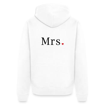 Madame T-shirt Cadeau de mariage Épouse Cœur de mariée - Veste à capuche bio Premium Unisexe - blanc - Dos - Thijin (182cm)