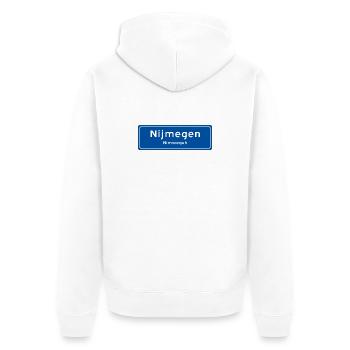 Enseigne du nom de lieu de Nimègue - Veste à capuche bio Premium Unisexe - blanc - Dos - Thijin (182cm)