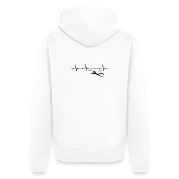 Snorkeler Heartbeat avec du poisson - Veste à capuche bio Premium Unisexe - blanc - Dos - Thijin (182cm)
