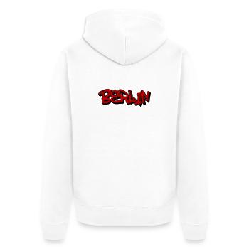 Berlin Graffiti Style - Unisex Premium Bio Zip Hoodie - Weiß - Hinten - Thijin (182cm)