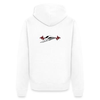 Herzschlag mit Zug - Eisenbahner, Lokführer Design - Unisex Premium Bio Zip Hoodie - Weiß - Hinten - Thijin (182cm)