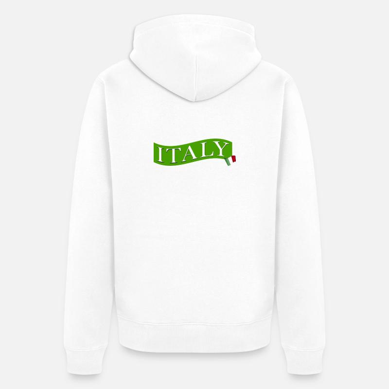 ITALIE vert avec drapeau - Veste à capuche bio Premium Unisexe - blanc