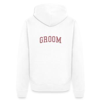 Groom Cool Matching Couple Wedding Party Mariage - Veste à capuche bio Premium Unisexe - blanc - Dos - Thijin (182cm)