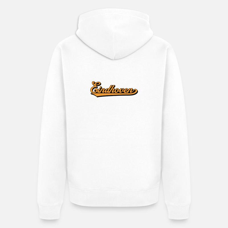 Eindhoven Retro Script - Unisex Premium Organic Zip Hoodie - white