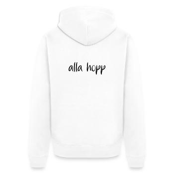 alla hopp - Unisex Premium Bio Zip Hoodie - Weiß - Hinten - Thijin (182cm)