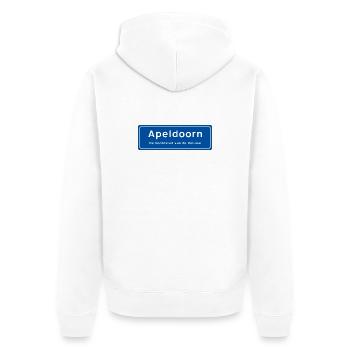 Apeldoorn Ortsschild - Unisex Premium Bio Zip Hoodie - Weiß - Hinten - Thijin (182cm)