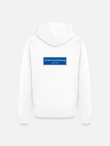 Schiermonnikoog place name sign - Unisex Premium Organic Zip Hoodie - white