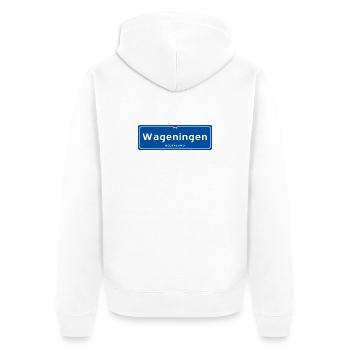 Ortsschild von Wageningen - Unisex Premium Bio Zip Hoodie - Weiß - Hinten - Thijin (182cm)