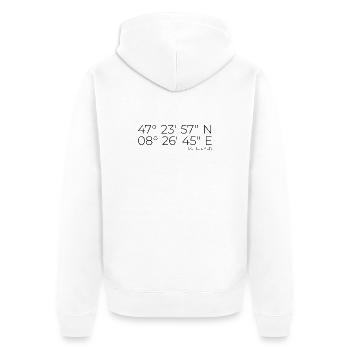 Coordonnées Schlieren Zurich - Veste à capuche bio Premium Unisexe - blanc - Dos - Thijin (182cm)