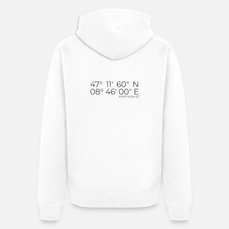 Coordonnées Pfäffikon SZ Zurich - Veste à capuche bio Premium Unisexe - blanc