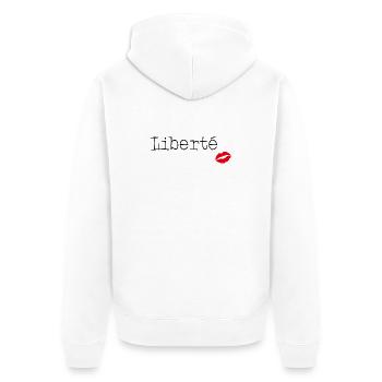 Liberté - Little French Speaking - Unisex Premium Bio Zip Hoodie - Weiß - Hinten - Thijin (182cm)