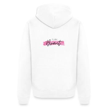 Team Braut pink - Unisex Premium Bio Zip Hoodie - Weiß - Hinten - Thijin (182cm)