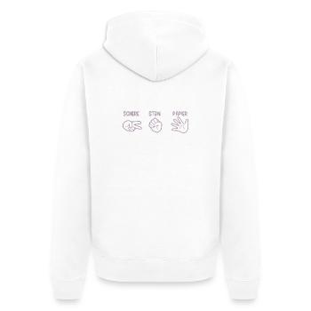 Schere Stein Papier Spiel Handspiel Silhouette - Unisex Premium Bio Zip Hoodie - Weiß - Hinten - Thijin (182cm)
