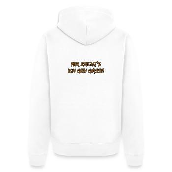 Mir reicht's ich geh Gassi! - Unisex Premium Bio Zip Hoodie - Weiß - Hinten - Thijin (182cm)