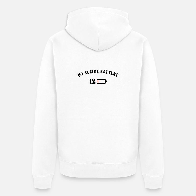 T-shirt abstrait géométrique au trait - Veste à capuche bio Premium Unisexe - blanc