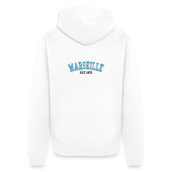 Marseille Est.1975 - Veste à capuche bio Premium Unisexe - blanc - Dos - Thijin (182cm)