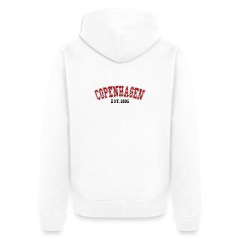 Copenhague Fondé en 2005 - Veste à capuche bio Premium Unisexe - blanc - Dos - Thijin (182cm)