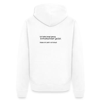 Abstinence - Unisex Premium Organic Zip Hoodie - white - Back - Thijin (182cm)