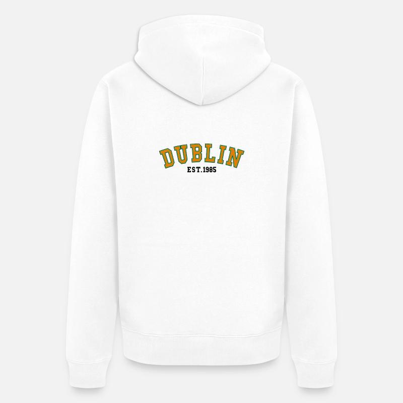 Cité de Dublin 1985 - Veste à capuche bio Premium Unisexe - blanc